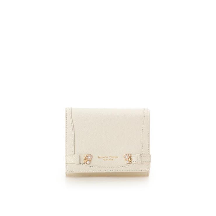 オフホワイト | サイドブローチ 折財布 | Samantha Thavasa Petit Choice