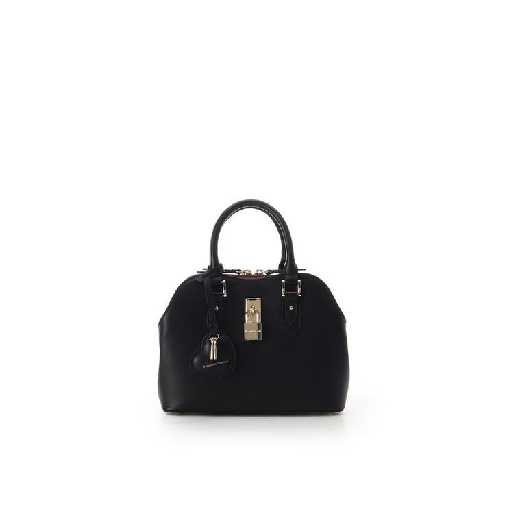 ブラック | ハートモチーフレザーハンドバッグ 小サイズ | Samantha Thavasa