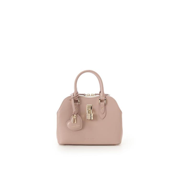 ピンクベージュ | ハートモチーフレザーハンドバッグ 小サイズ | Samantha Thavasa