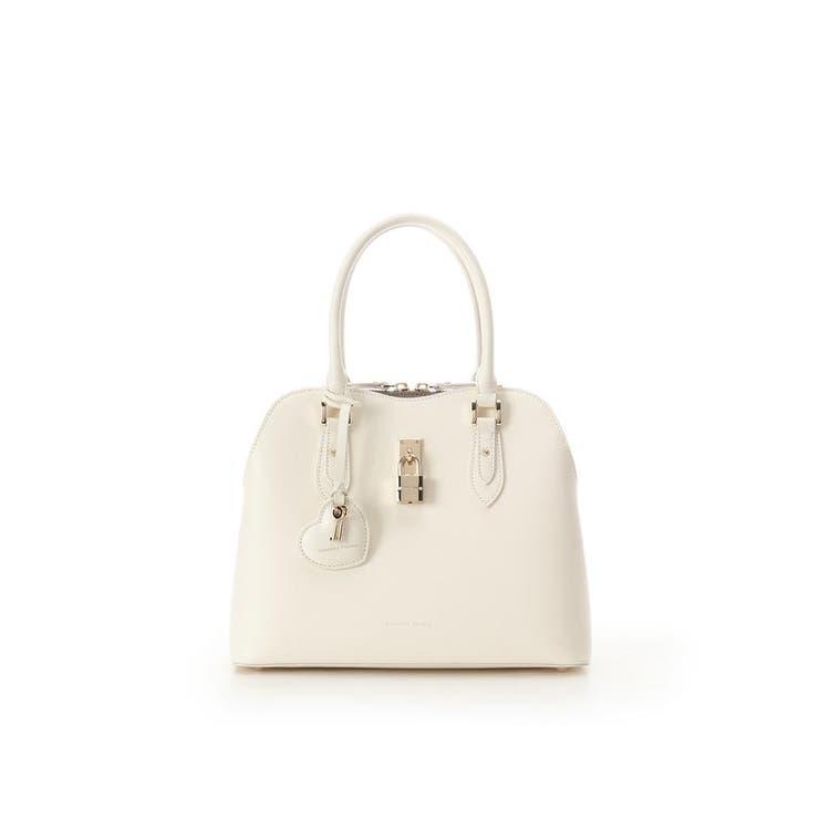 オフホワイト | ハートモチーフレザーハンドバッグ 大サイズ | Samantha Thavasa