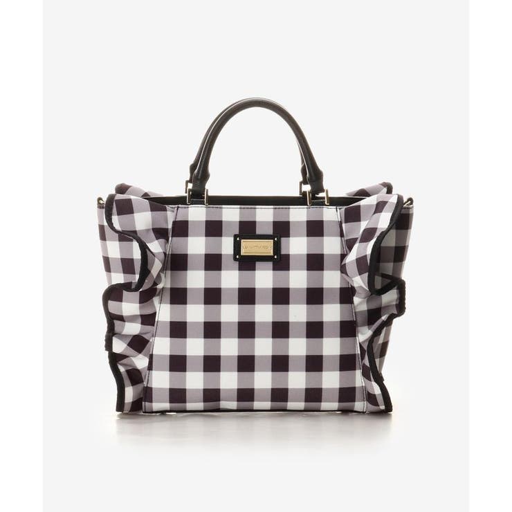ブラック | チェックフリルハンドバッグ（大） | SAMANTHAVEGA