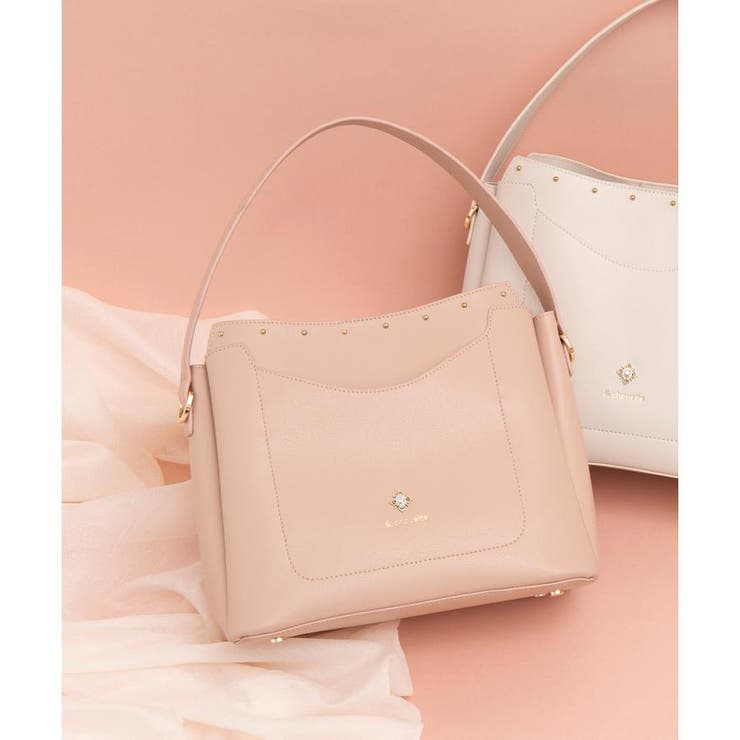 ピンクベージュ | ビジュー３レイヤーズバッグ | & chouette