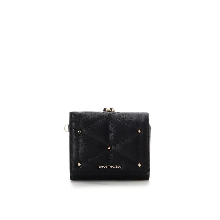 SAMANTHAVEGA キルティングスタッズ折り財布　黒　（※最終お値下げ） キルティングスタッズ折財布[品番：STJW0013649]｜SAMANTHAVEGA