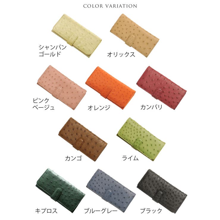 かぶせ長財布 レディース オーストリッチ | sankyo shokai  | 詳細画像11 