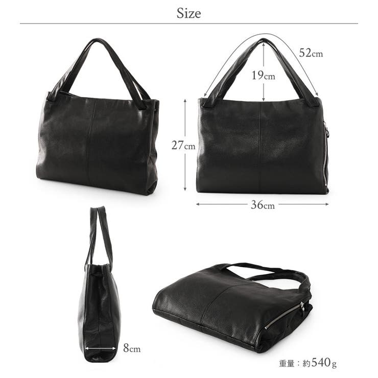 牛革 トートバッグ ファスナー付き | sankyo shokai  | 詳細画像17 