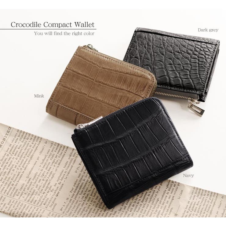 コンパクト 財布 クロコダイル | sankyo shokai  | 詳細画像9 