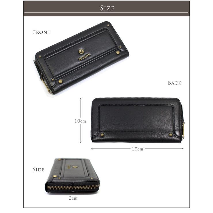 GOLDPFEILバッファロー革ラウンドファスナー長財布(No.09000048)
