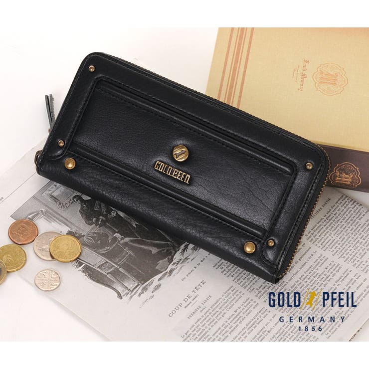 GOLDPFEILバッファロー革ラウンドファスナー長財布(No.09000048)