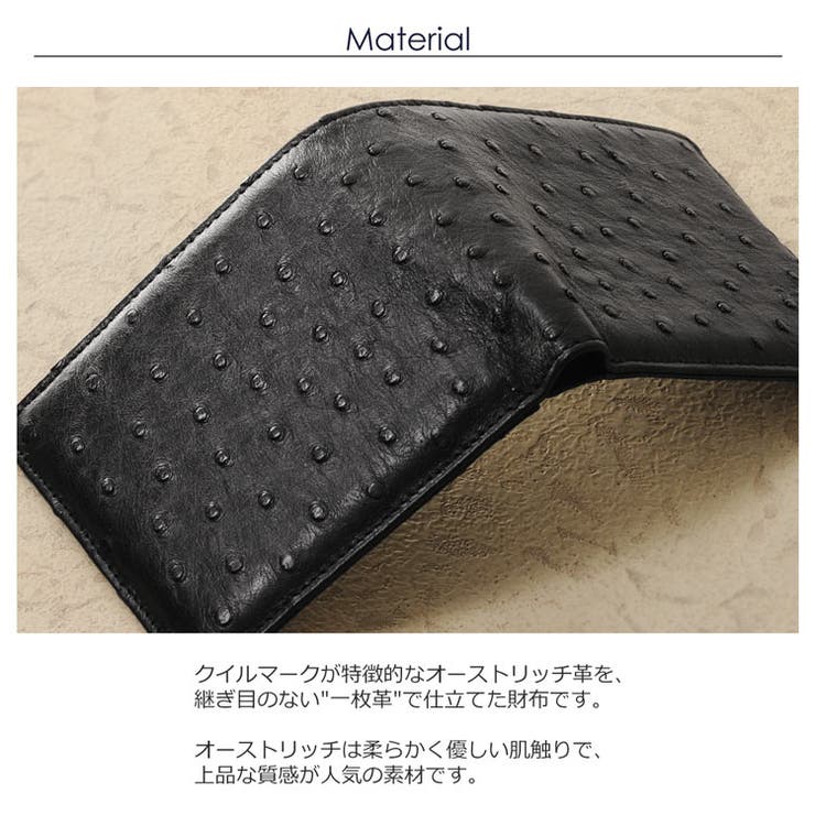古典 オーストリッチ 両カード[品番：SNKC0001798 2つ折り財布 小物