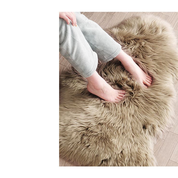 お値下げ❣️大きなムートン　おしゃれな柄！中古天然ムートン日本ムートン協会　希少柄 当店オリジナル】天然ウール100％ふわふわムートンマット