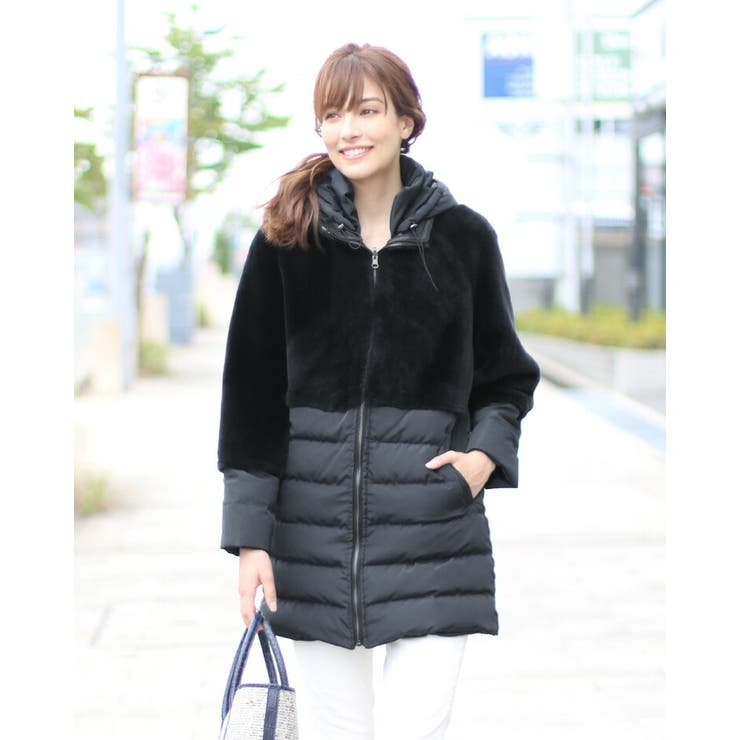 Sov. ダブルスタンダードクロージング ファー付きポンチョ ベージュ