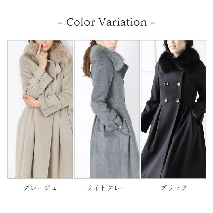 ステンカラー レディース カシミヤコート カシミヤ ブラック