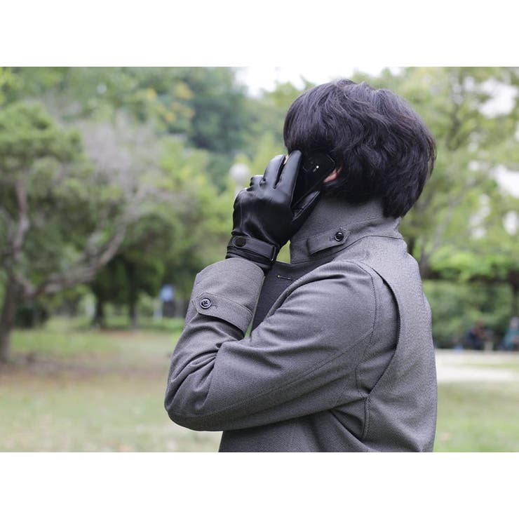 東京ヒマワリ / 佐々木手袋 レディース 牛革 三本山革手袋 ブラック