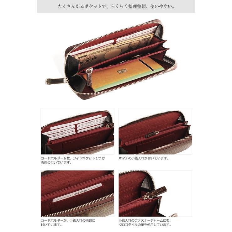 クロコダイル 長財布 レディース | sankyo shokai  | 詳細画像7 