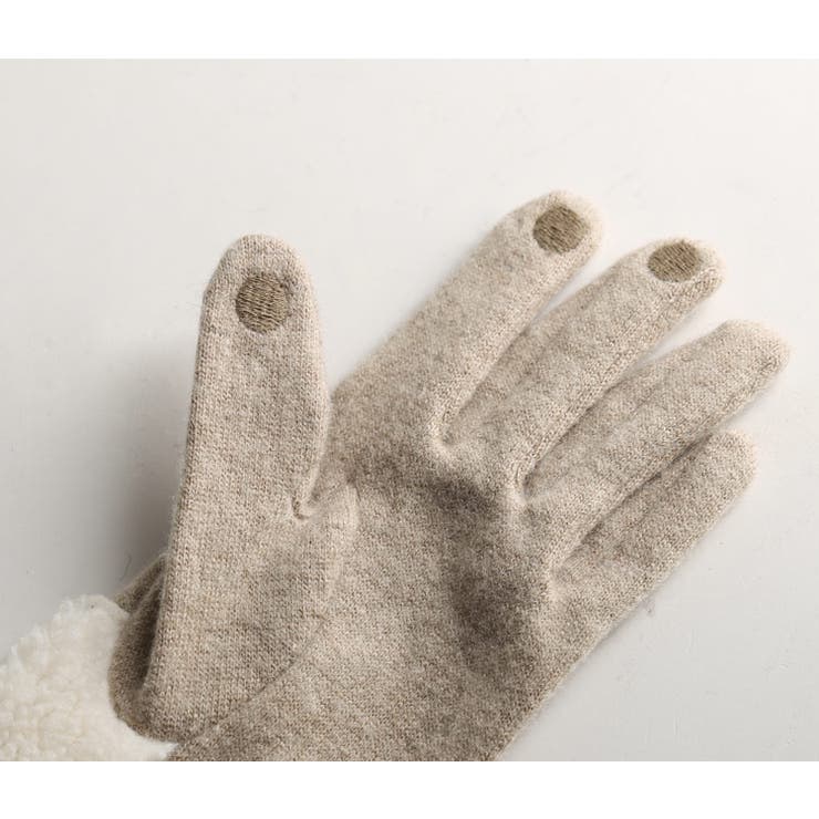ニット＆ボア 手袋 エコファー | sankyo shokai  | 詳細画像8 