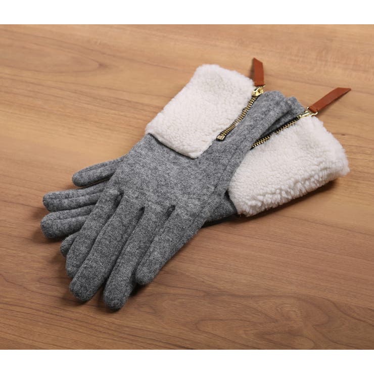 ニット＆ボア 手袋 エコファー | sankyo shokai  | 詳細画像4 