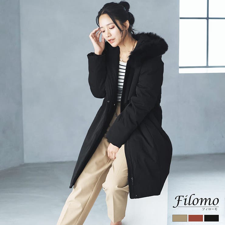 美品 La MODE 毛皮 フォックスファー ダウンコート 2way L ダウン