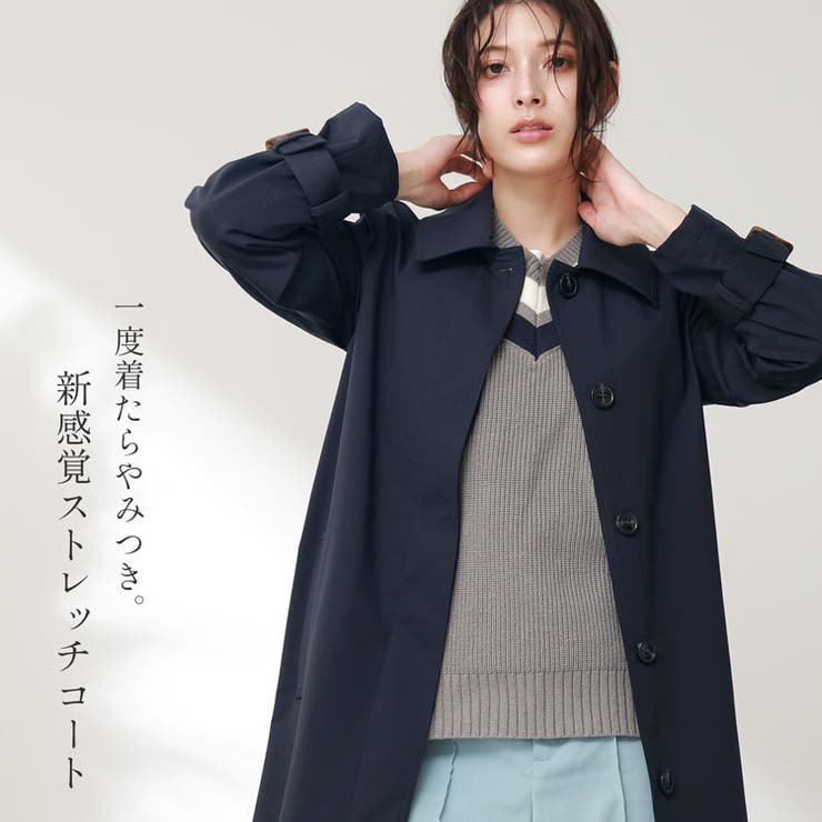 ステンカラーコート レディース 春[品番：SNKC0002208]｜sankyo