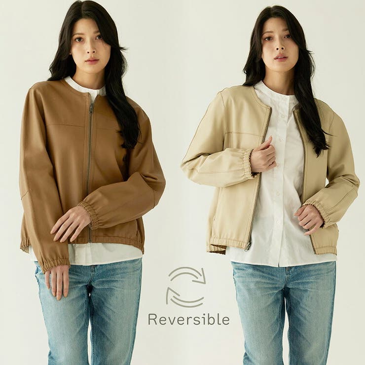 レザージャケット レディース ノーカラー | sankyo shokai  | 詳細画像1 