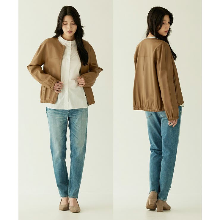 レザージャケット レディース ノーカラー | sankyo shokai  | 詳細画像6 