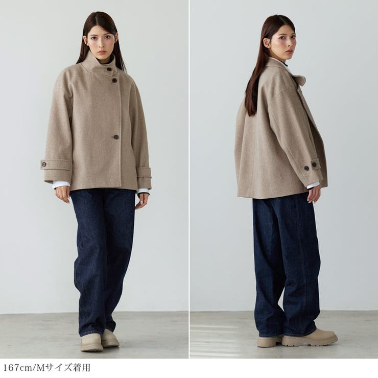 スタンドカラーコート レディース ショート丈 | sankyo shokai  | 詳細画像4