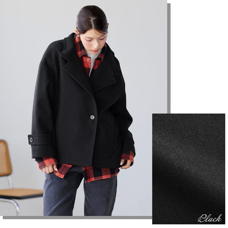 スタンドカラーコート レディース ショート丈 | sankyo shokai  | 詳細画像9