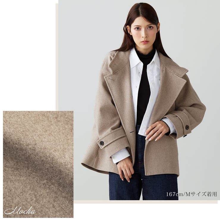 スタンドカラーコート レディース ショート丈 | sankyo shokai  | 詳細画像7