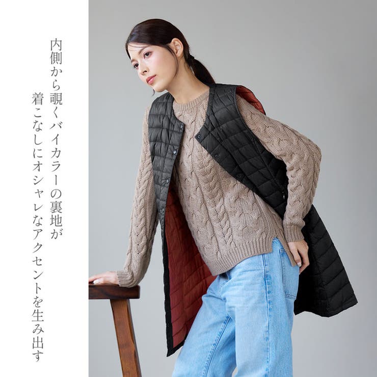 ダウンベスト ロング レディース | sankyo shokai  | 詳細画像4 