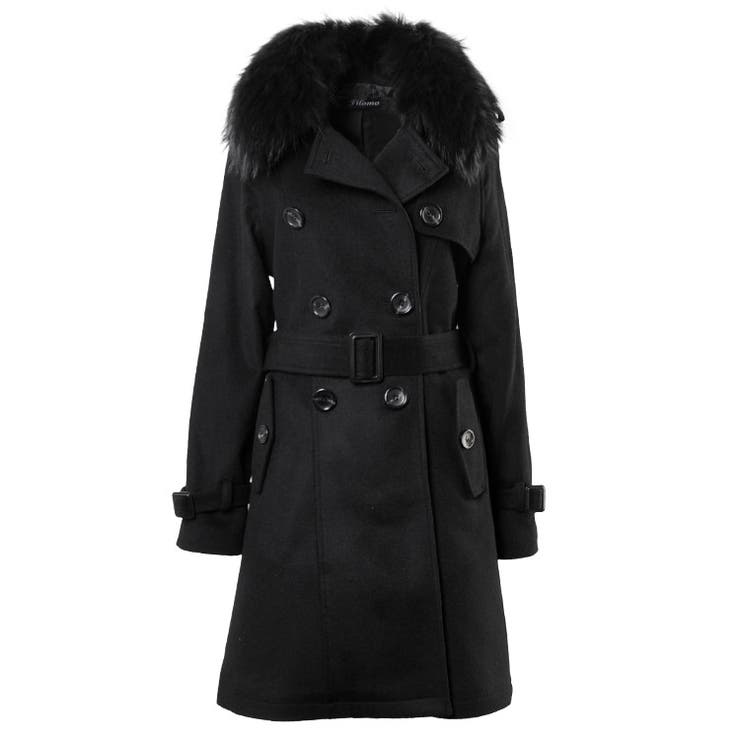 【ZARA WOMAN】ダッフルコート　2WAY ラクーン　ベルト　黒　L相当 ZARA WOMAN】ダッフルコート 2WAY ラクーン ベルト 黒 L相当 【公式通販】