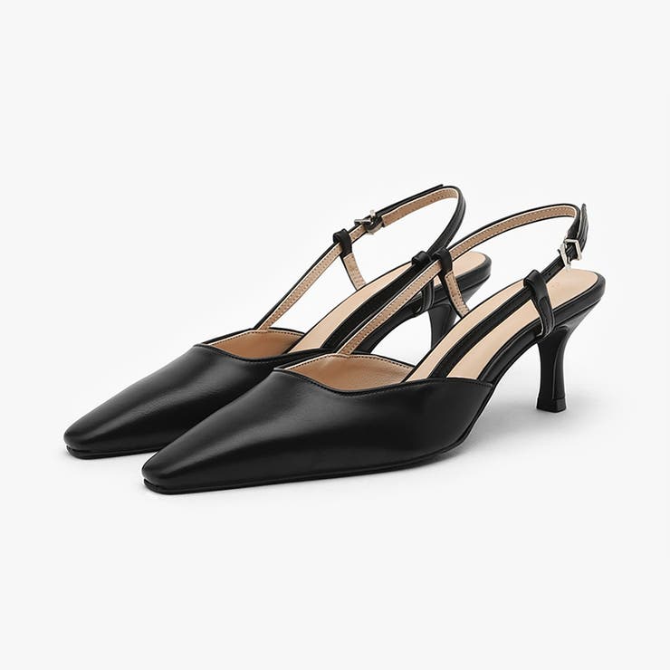 DIANA ブラック スリングバックヒール DIANA ブラック スリングバックヒール