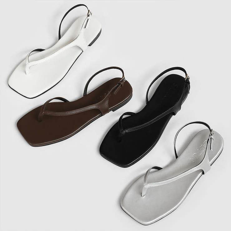 SAPPUN] Forni スクエア トングサンダル サンダル (1cm)[品番