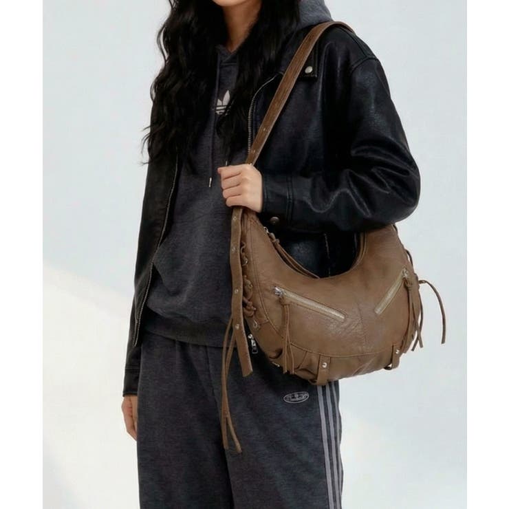 ライダースデザイン ハーフムーンショルダーバッグ | VIVID LADY | 詳細画像5 