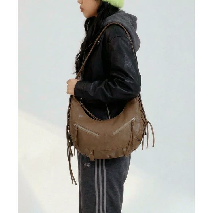 ライダースデザイン ハーフムーンショルダーバッグ | VIVID LADY | 詳細画像6 