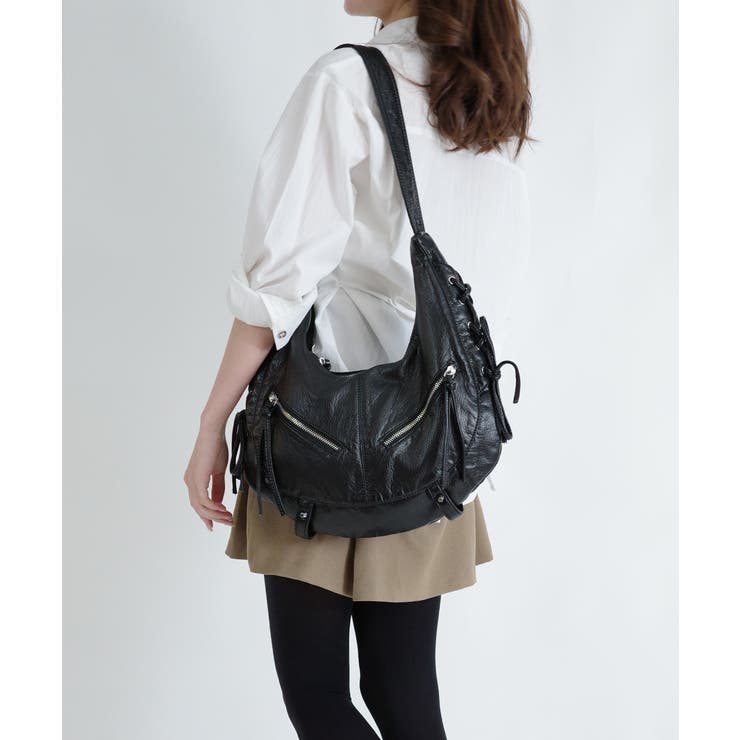 ライダースデザイン ハーフムーンショルダーバッグ | VIVID LADY | 詳細画像9 