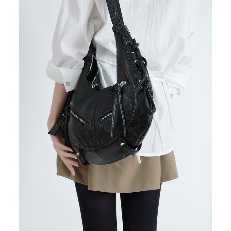 ライダースデザイン ハーフムーンショルダーバッグ | VIVID LADY | 詳細画像14 