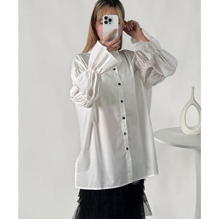 キャンディスリーブ ギャザー チュニックブラウス | VIVID LADY | 詳細画像3 