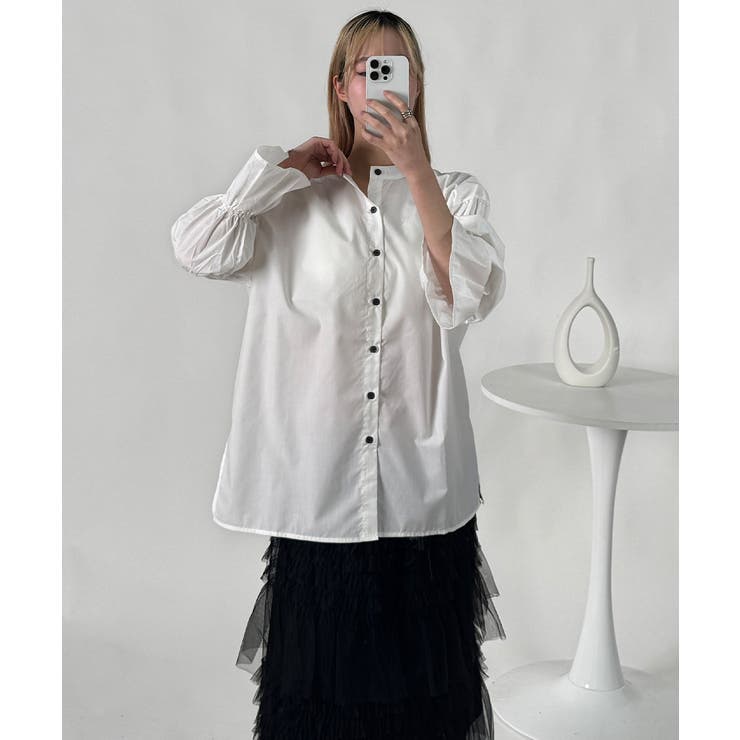 キャンディスリーブ ギャザー チュニックブラウス | VIVID LADY | 詳細画像5 