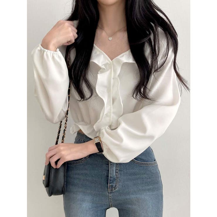 短丈フリルブラウス SNIDEL（スナイデル）の「短丈フリルブラウス（シャツ/ブラウス