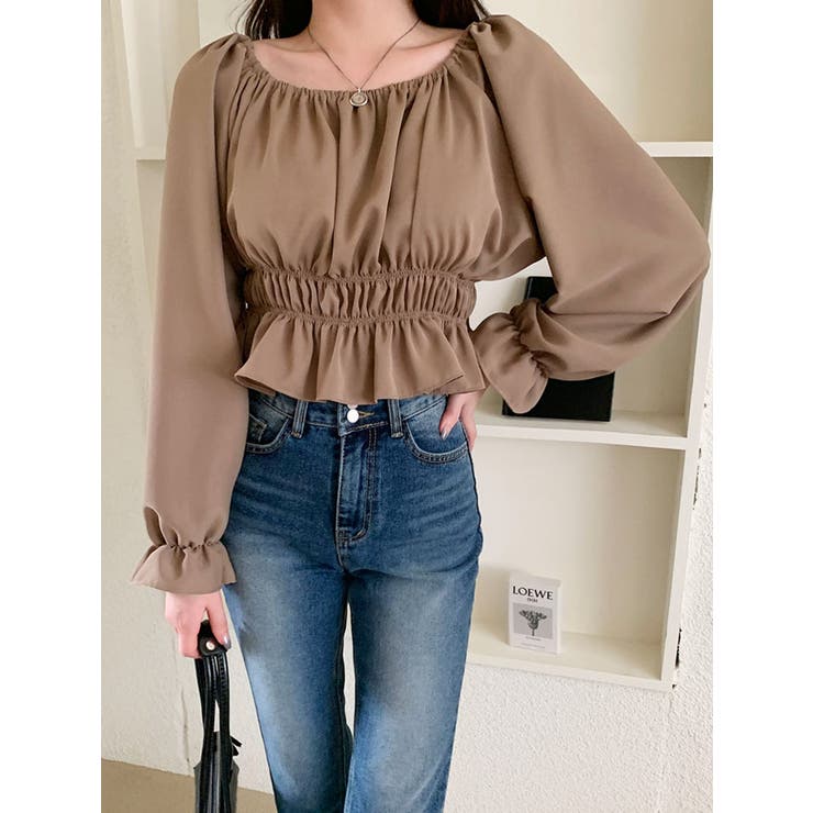 ロマンティックなフリルブラウス 全3色 秋冬[品番：KH000013101  