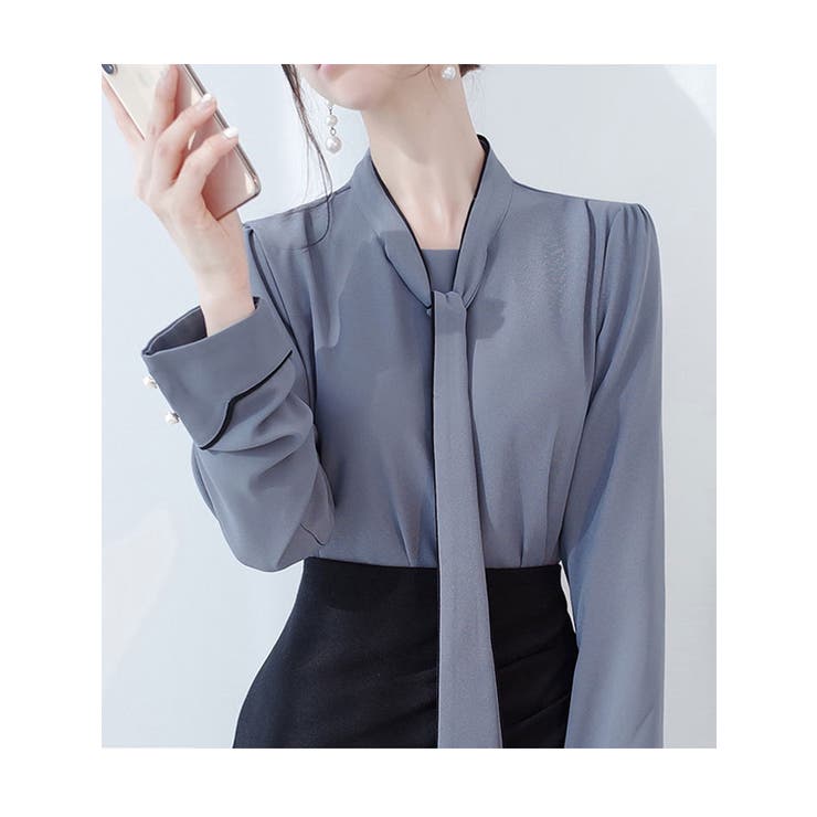 ボウタイ付きブラウス 全3色 春秋冬 | VIVID LADY | 詳細画像13 