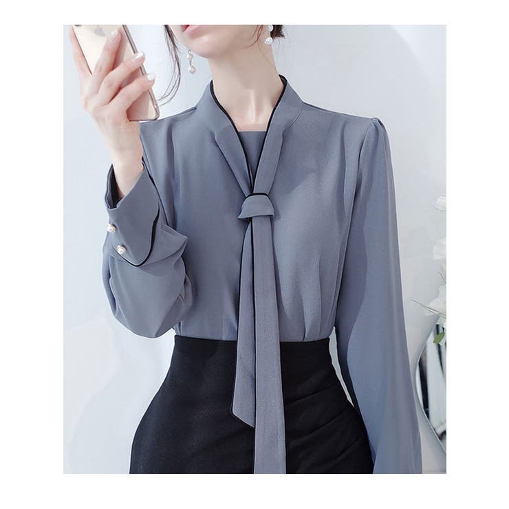 ボウタイ付きブラウス 全3色 春秋冬 | VIVID LADY | 詳細画像14 