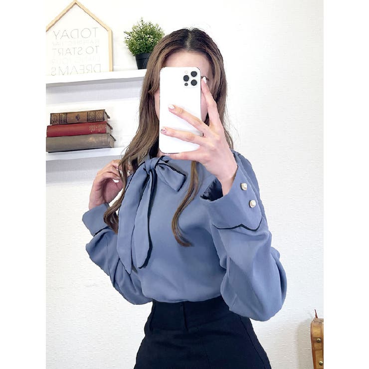 ボウタイ付きブラウス 全3色 春秋冬 | VIVID LADY | 詳細画像16 