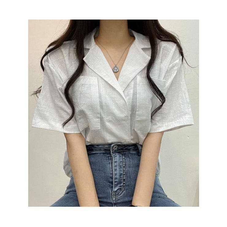 アイボリー | シャツブラウス レディース 半袖 | VIVID LADY