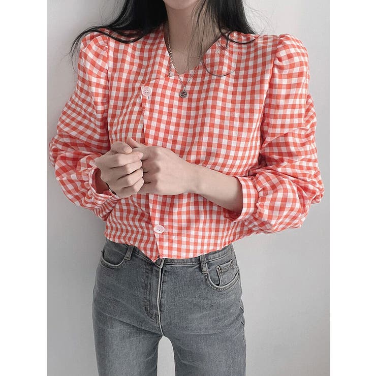 春 ギンガムチェック柄ブラウス レディース 品番 Kh Vivid Lady ビビッドレディー のレディースファッション通販 Shoplist ショップリスト