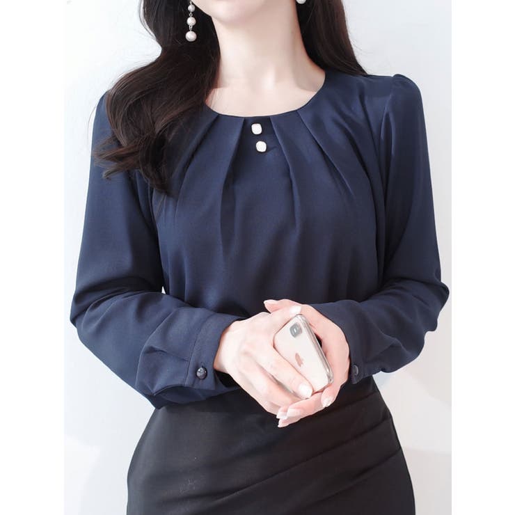 ボリューム感が伝わるピンタックブラウス 韓国 春 | VIVID LADY | 詳細画像14 