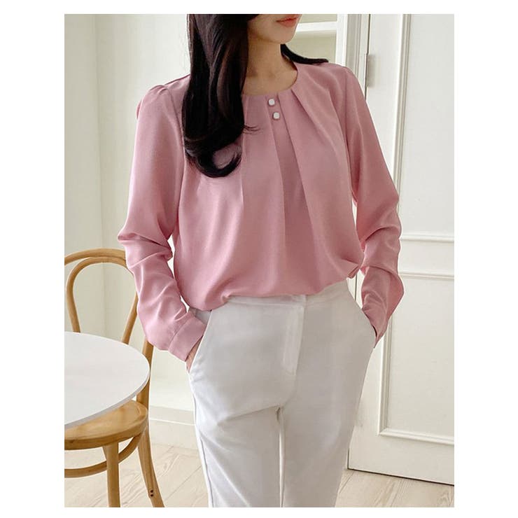 ボリューム感が伝わるピンタックブラウス 韓国 春 | VIVID LADY | 詳細画像3 