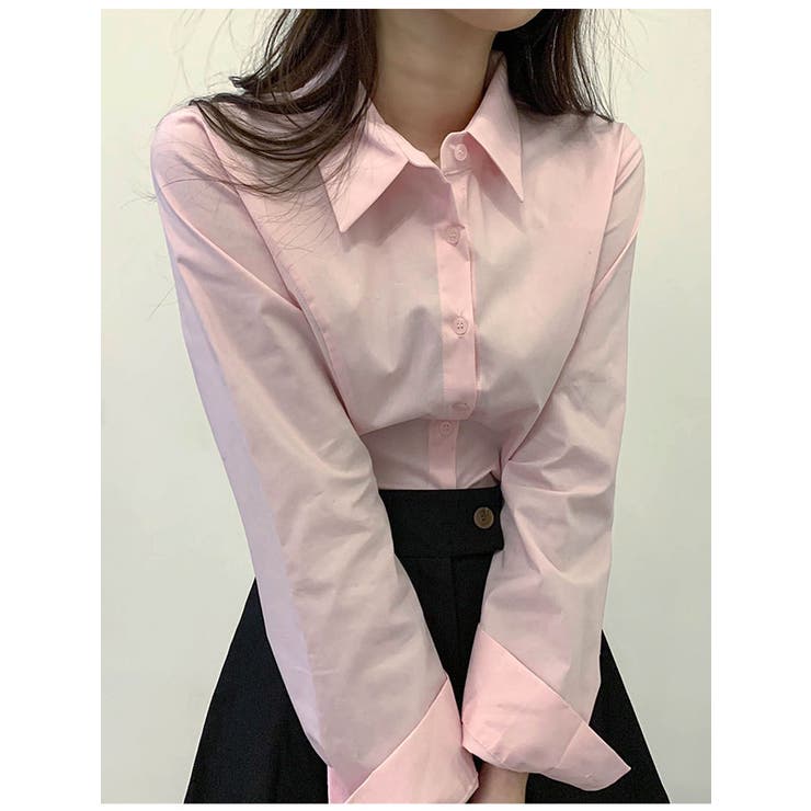 Lija ピンク 長袖シャツ スカート セット S/P pdst0473-1.jpg