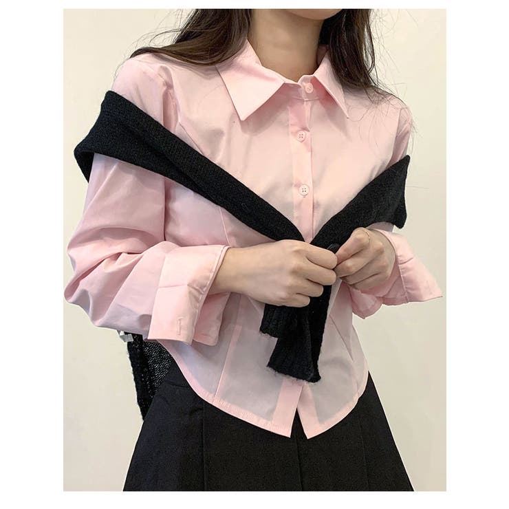 Lija ピンク 長袖シャツ スカート セット S/P pdst0473-1.jpg