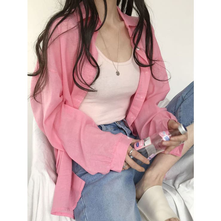 シアー袖バルーンオーバーフィットロングシャツ 長袖 全7色 | VIVID LADY | 詳細画像16 