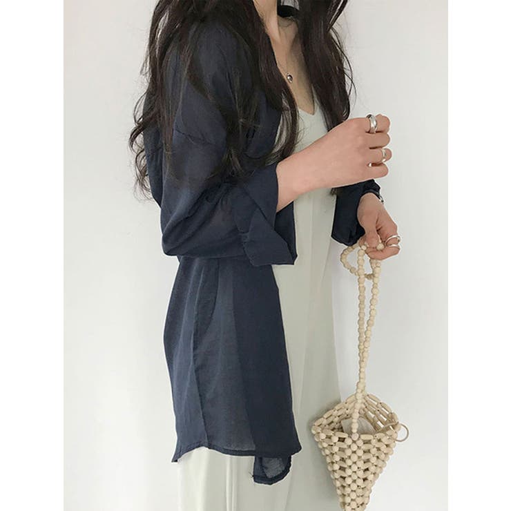 シアー袖バルーンオーバーフィットロングシャツ 長袖 全7色 | VIVID LADY | 詳細画像21 